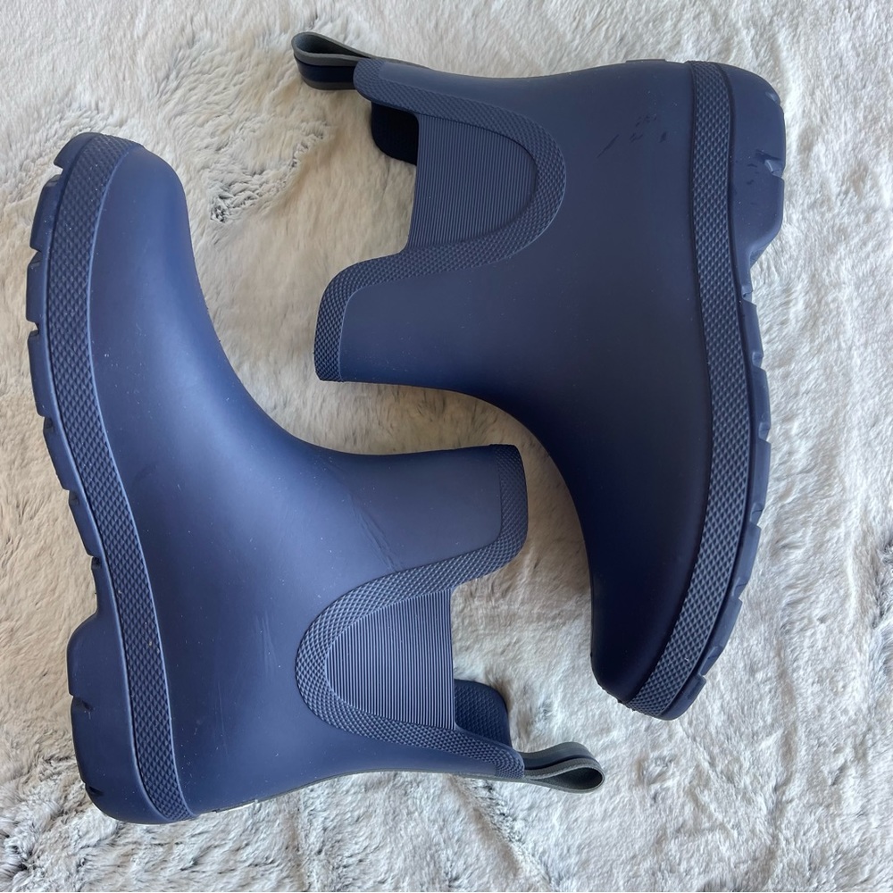 Women’s Chelsea Ankle Rain Boots Blue Navy Size 6 - Picture 9 of 13